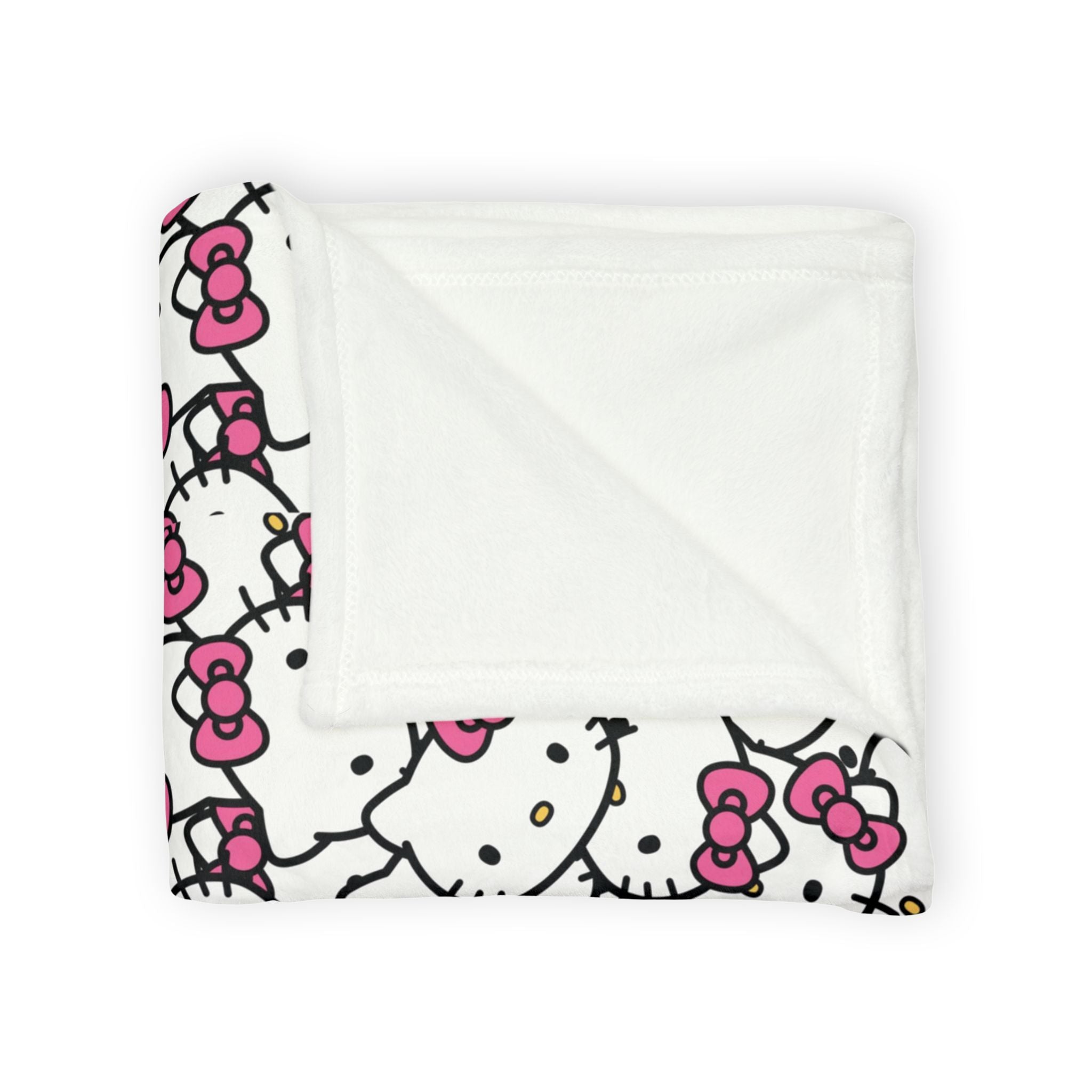 Hello Kitty Pattern Blanket — Cute Pink Cat Face Throw